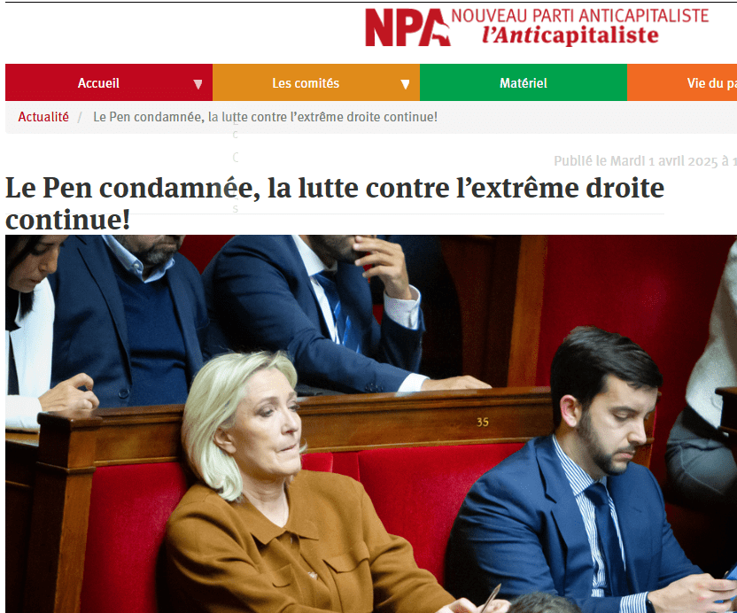 Le Pen conviction: a translation of the NPA&nbsp;statement
